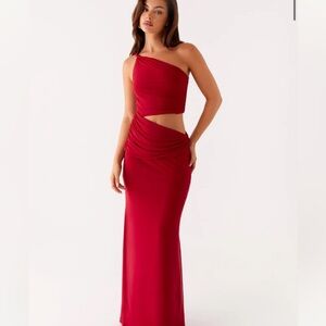 Peppermayo One-Shoulder Red Dress